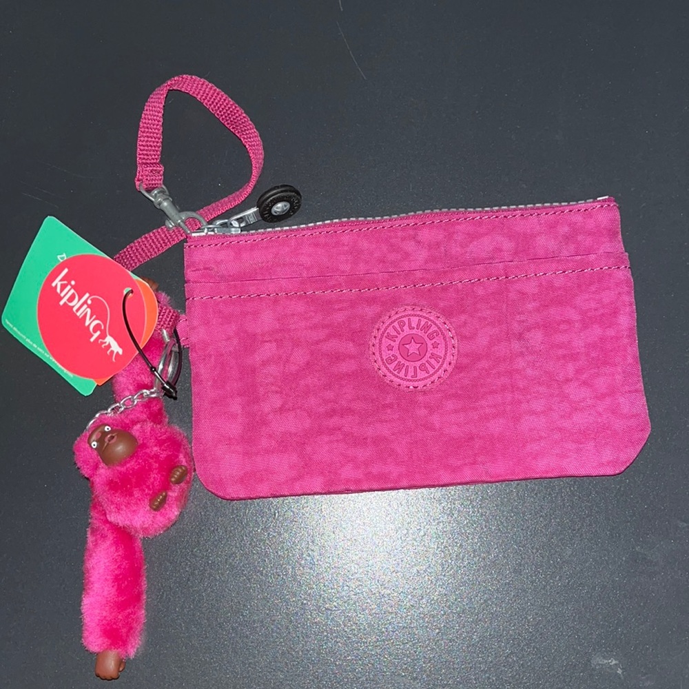 New Hot Pink Kippling Wristlet
